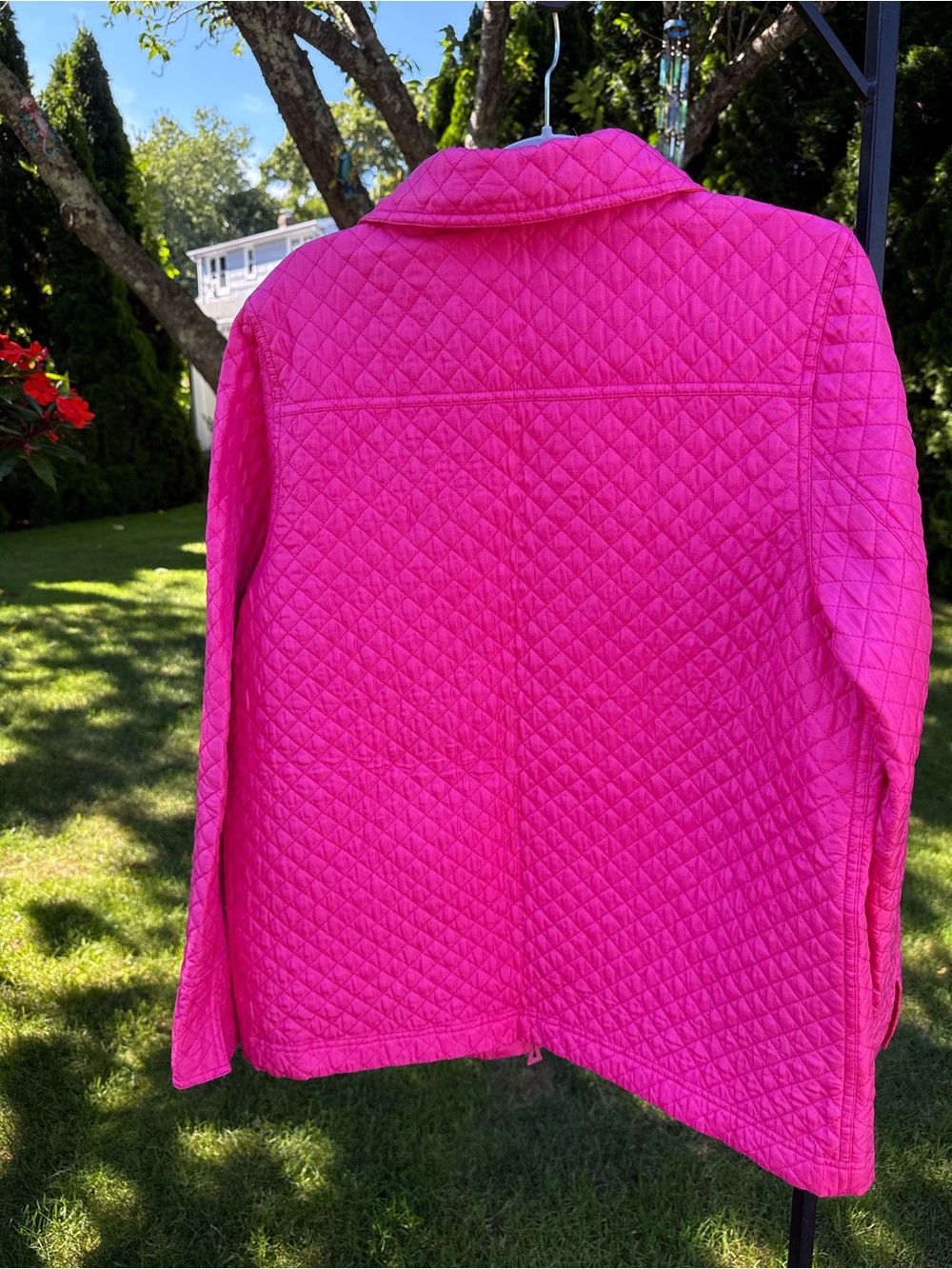Quacker Factory Hot Pink Quilted Zip-Front Puffer Jacket - Picture 6 of 6